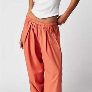 Free People Orange Wide Leg Jumpsuit